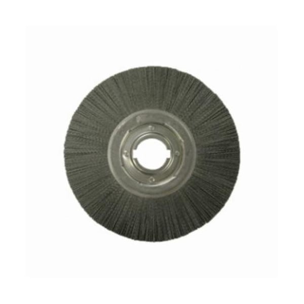Nylox Wheel Brush, Composite, 8 in Brush Dia, 1 in Face W, 2 in Arbor Hole, Crimped/Round Filament/Wire Ty 83140 - main